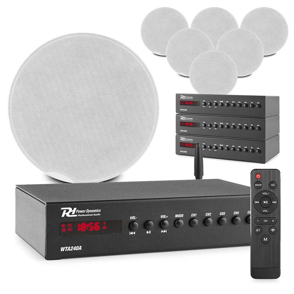 WLAN-Deckenlautsprecher-System für 4 Zonen – Multiroom-Audio für Zuhause & Gewerbe