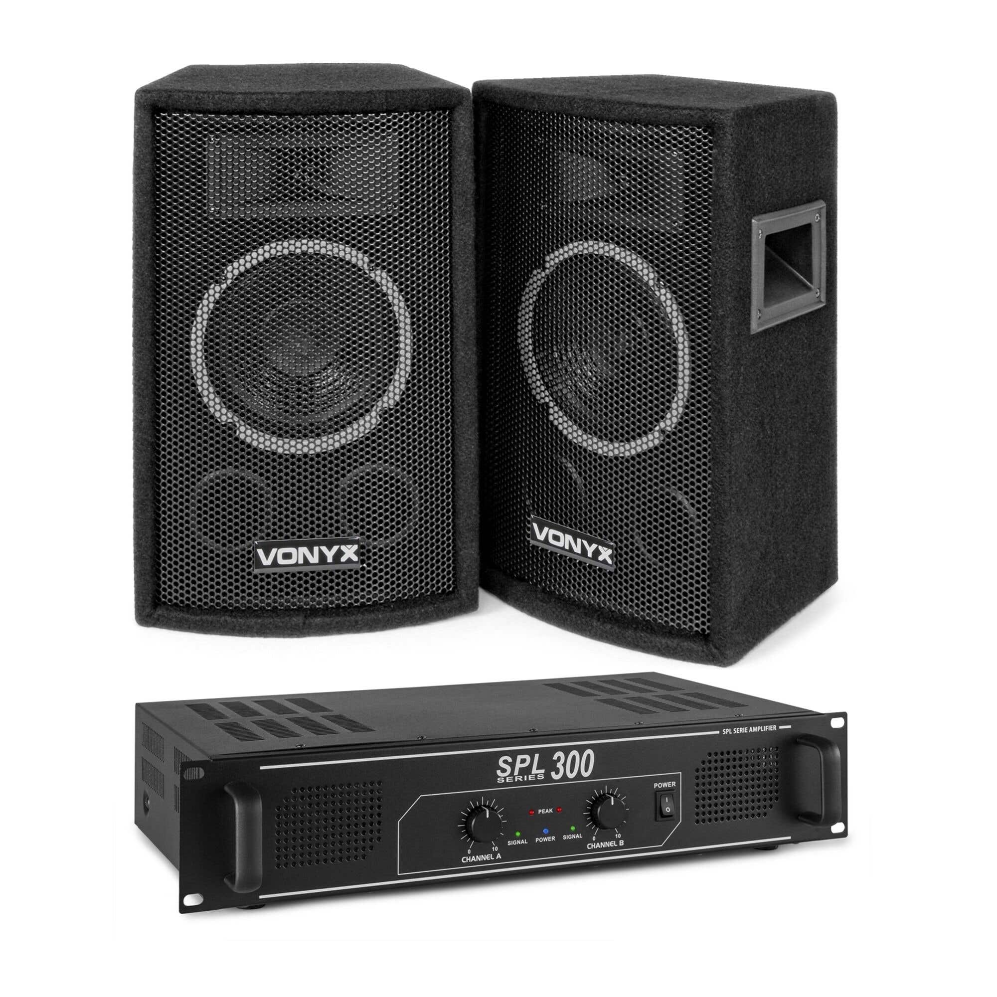 Vonyx-Soundsystem mit 2x 6-Zoll-Tieftönern – 2-Wege-Lautsprecher und Verstärker – 500 W