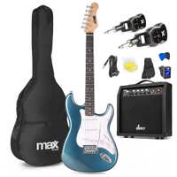 MAX GigKit kabelloses E-Gitarren-Set – Mit Sender und Empfänger – Einsteiger-Komplettset – Petrol