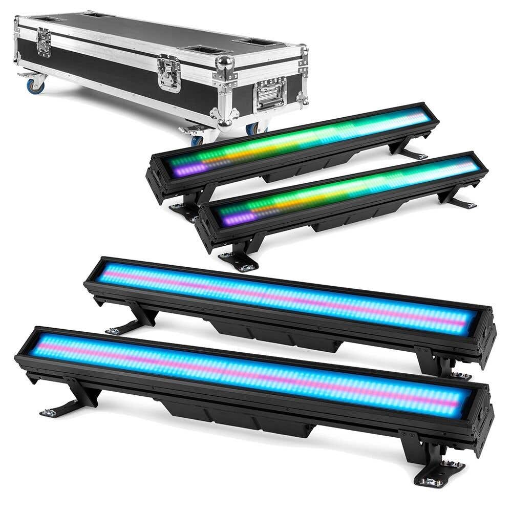BeamZ Pro LCB400IP LED Bar Set - 4 LED Bars mit Flightcase - IP65 wasserdicht - Koppelbar