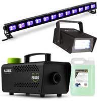 BeamZ Halloween Lichtset mit UV, Stroboskop & Nebelmaschine inkl. 5L Fluid
