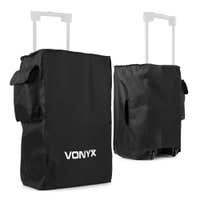 Vonyx SC15B Lautsprecherabdeckungen für 15-Zoll-Lautsprecher - 2er Set - Mit Staufach - Schwarz