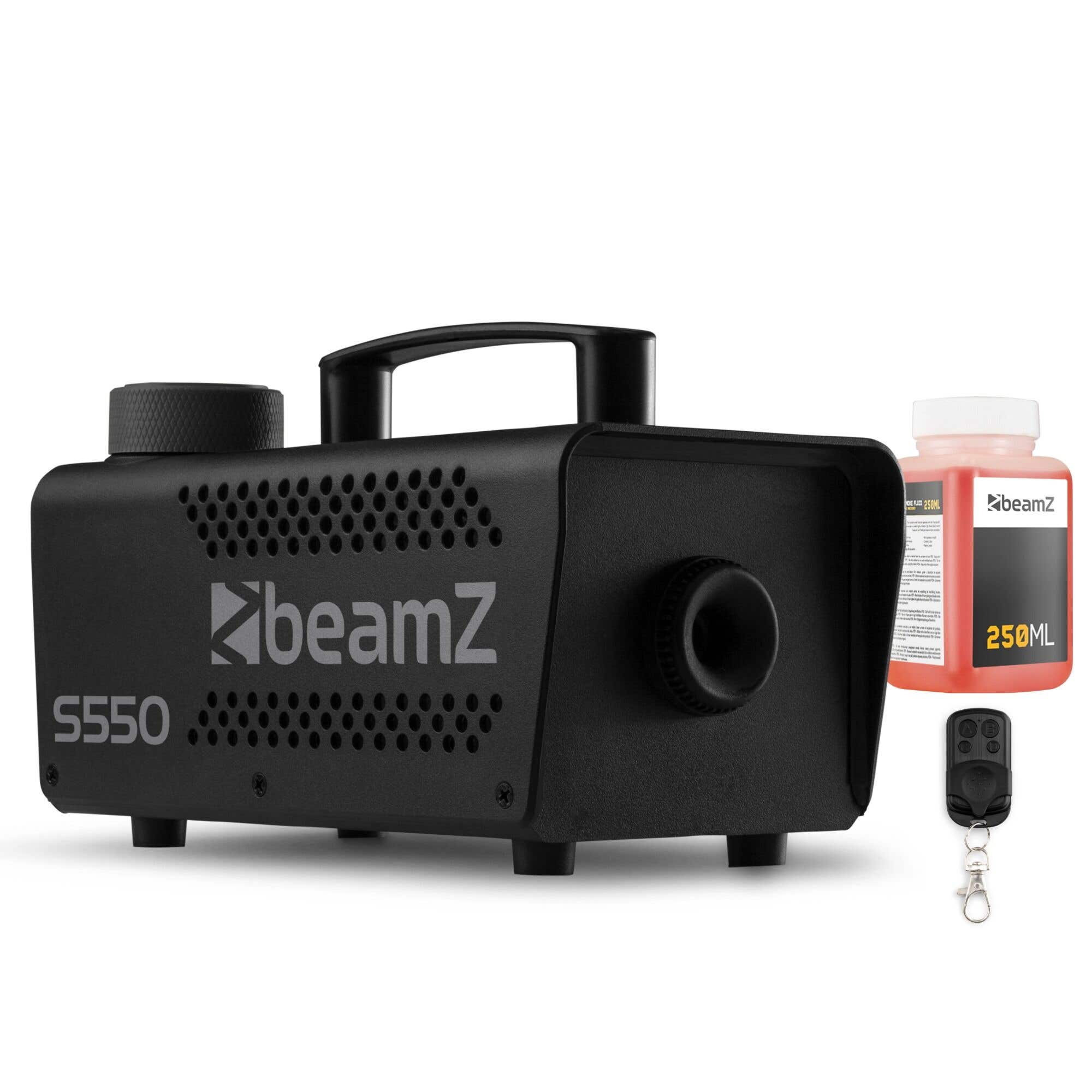 BeamZ S550 Nebelmaschine mit Nebelfluid 250ml - Party Nebelmaschine inkl. Fernbedienung - 550W
