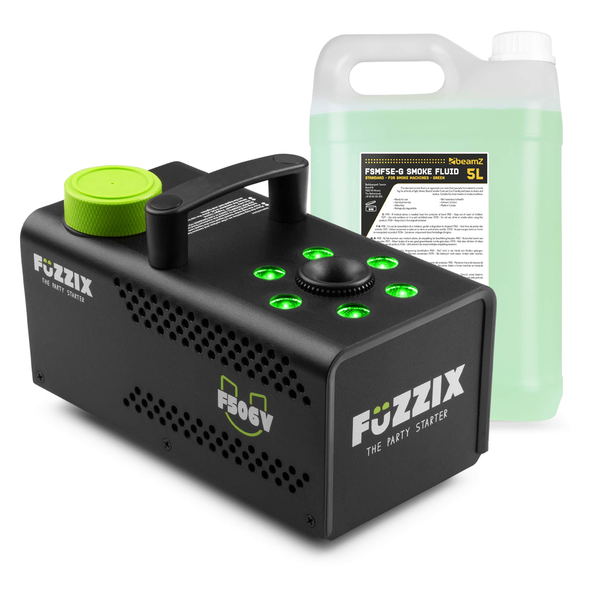 Fuzzix F506V Nebelmaschine inkl. 5L Nebelfluid – 6 RGB LEDs & Fernbedienung