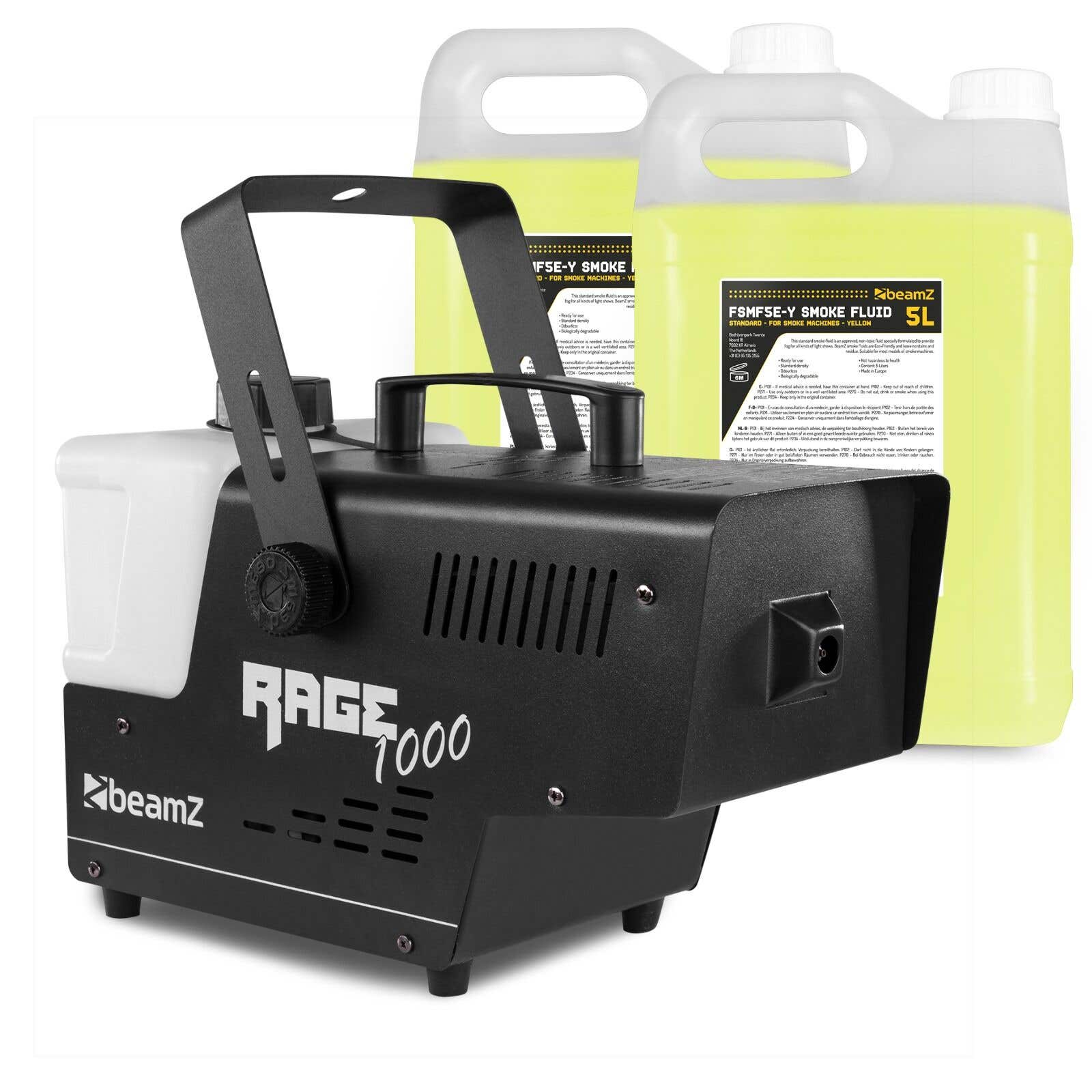 BeamZ RAGE1000 Nebelmaschine mit 10 Liter Nebelfluid und kabelloser Fernbedienung – 1000 W