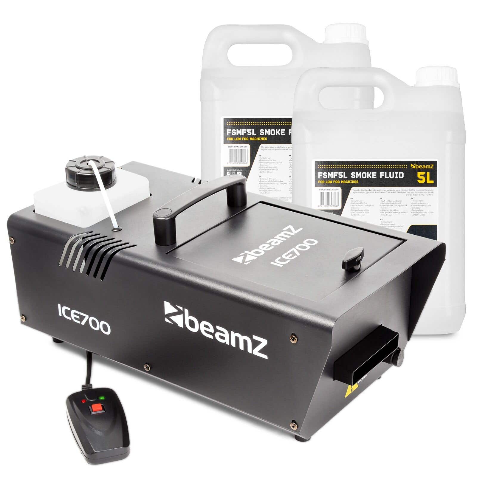 BeamZ ICE700 Nebelmaschine inklusive 10L Low Fog Nebelfluid