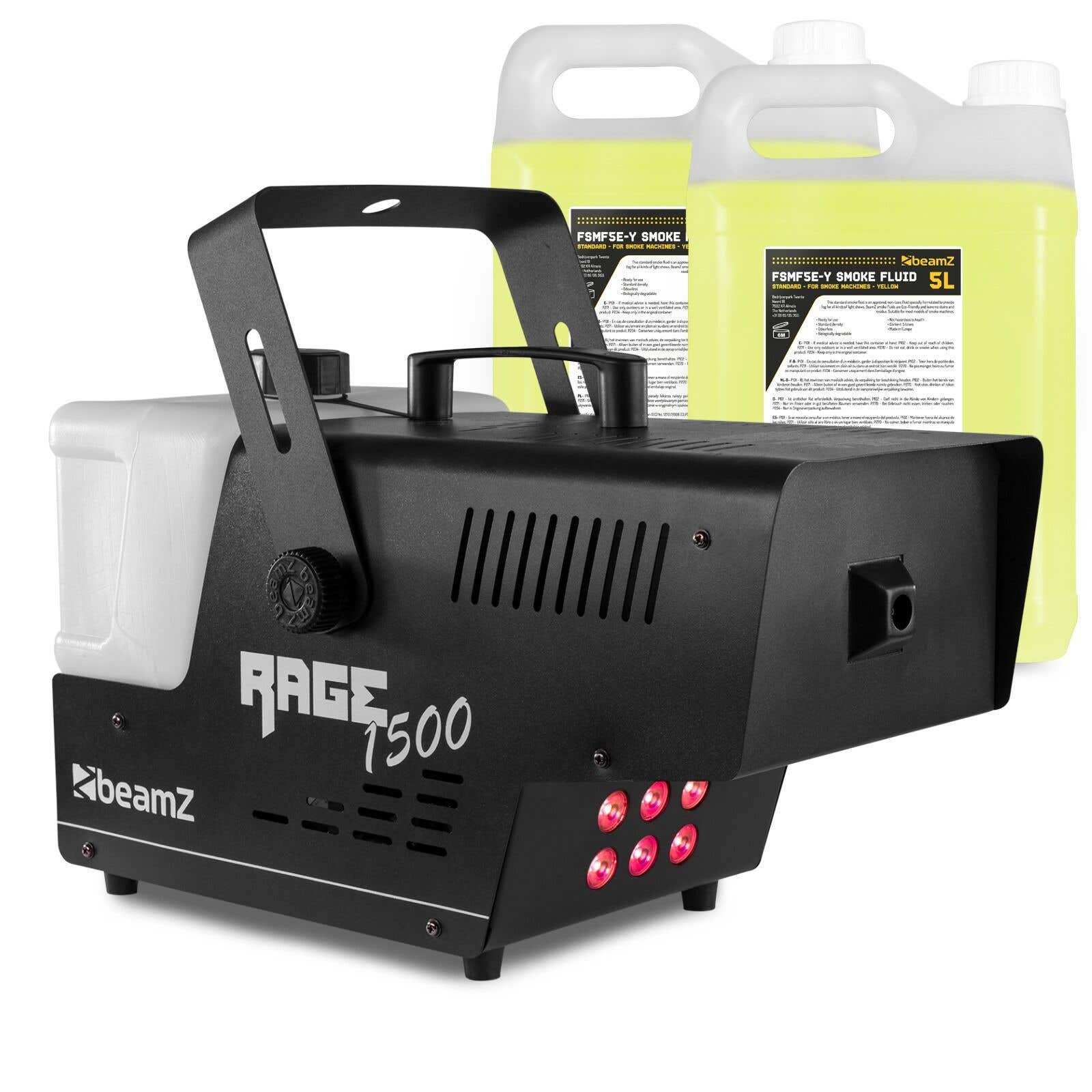 BeamZ RAGE1500LED Nebelmaschine inklusive 10 Liter Nebelfluid