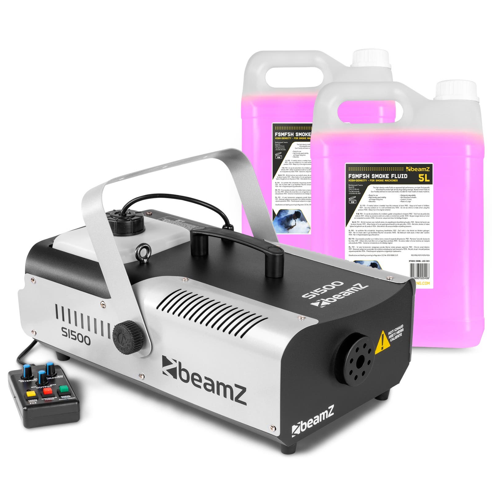 BeamZ S1500 Nebelmaschine 1500 W mit 10 Litern Nebelfluid
