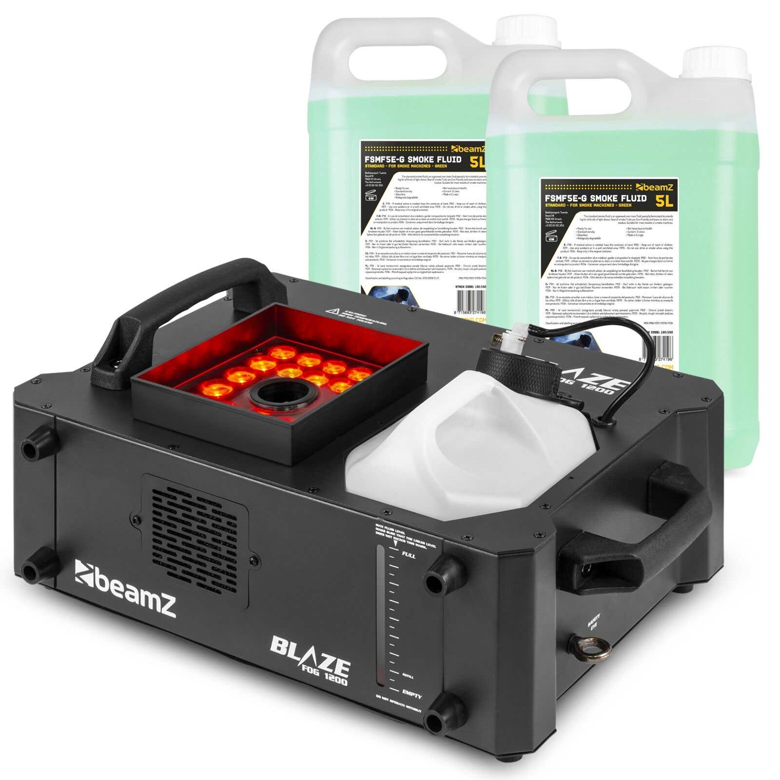 BeamZ BLAZE1200 Nebelmaschine – horizontal & vertikal – 24x 4W RGBA LEDs – inkl. 10L Fluid