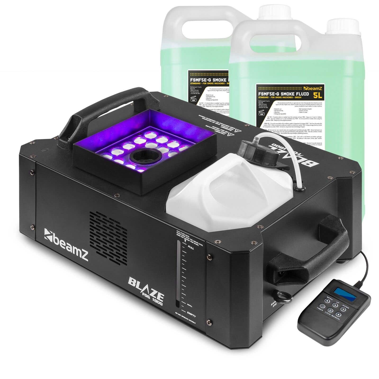 BeamZ BLAZE1800 Nebelmaschine – Horizontal & Vertikal – 24x 4W RGBA LEDs – Inkl. 10L Nebelfluid