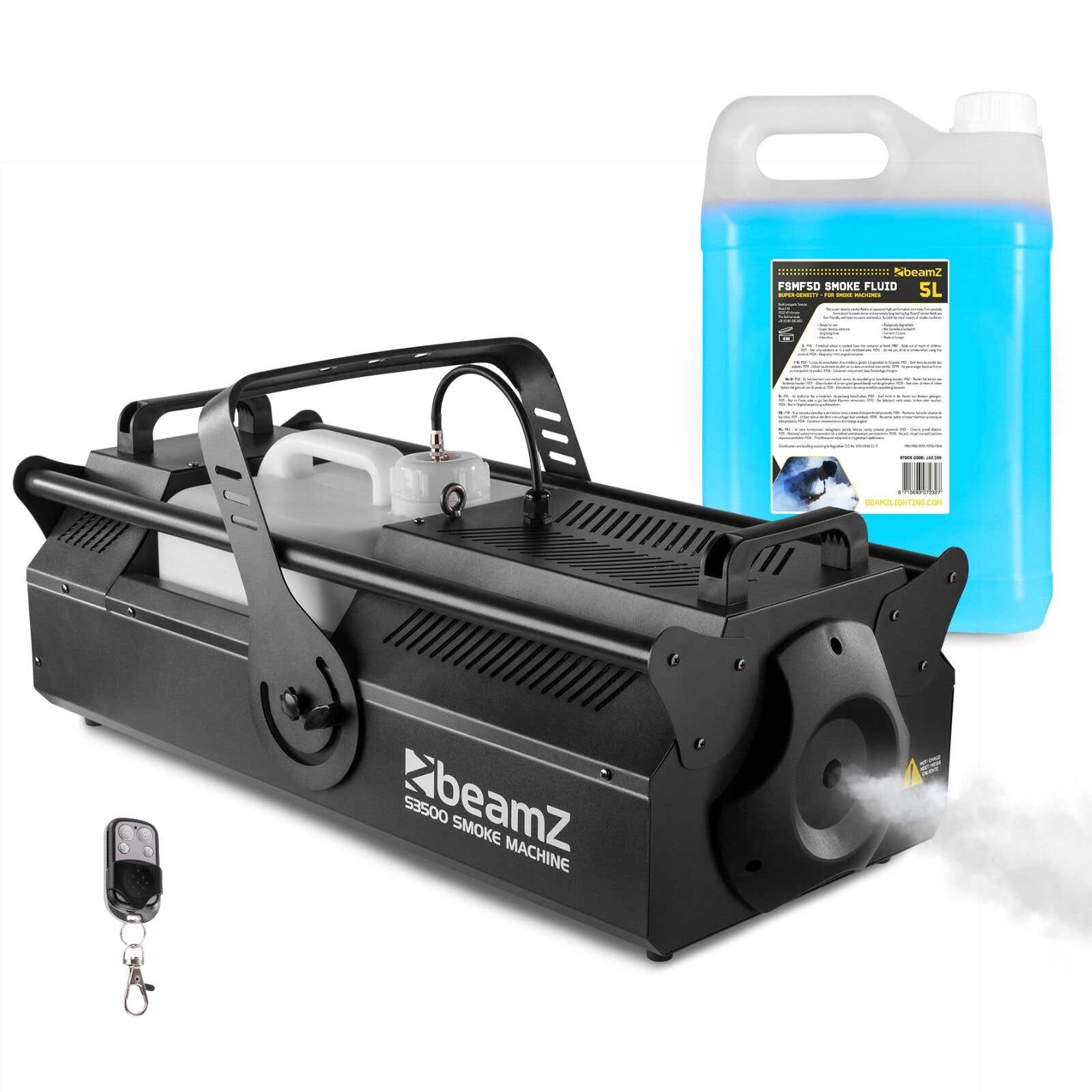 BeamZ S3500 Nebelmaschine - Inkl. 5 Liter hochkonzentrierten Nebelfluid