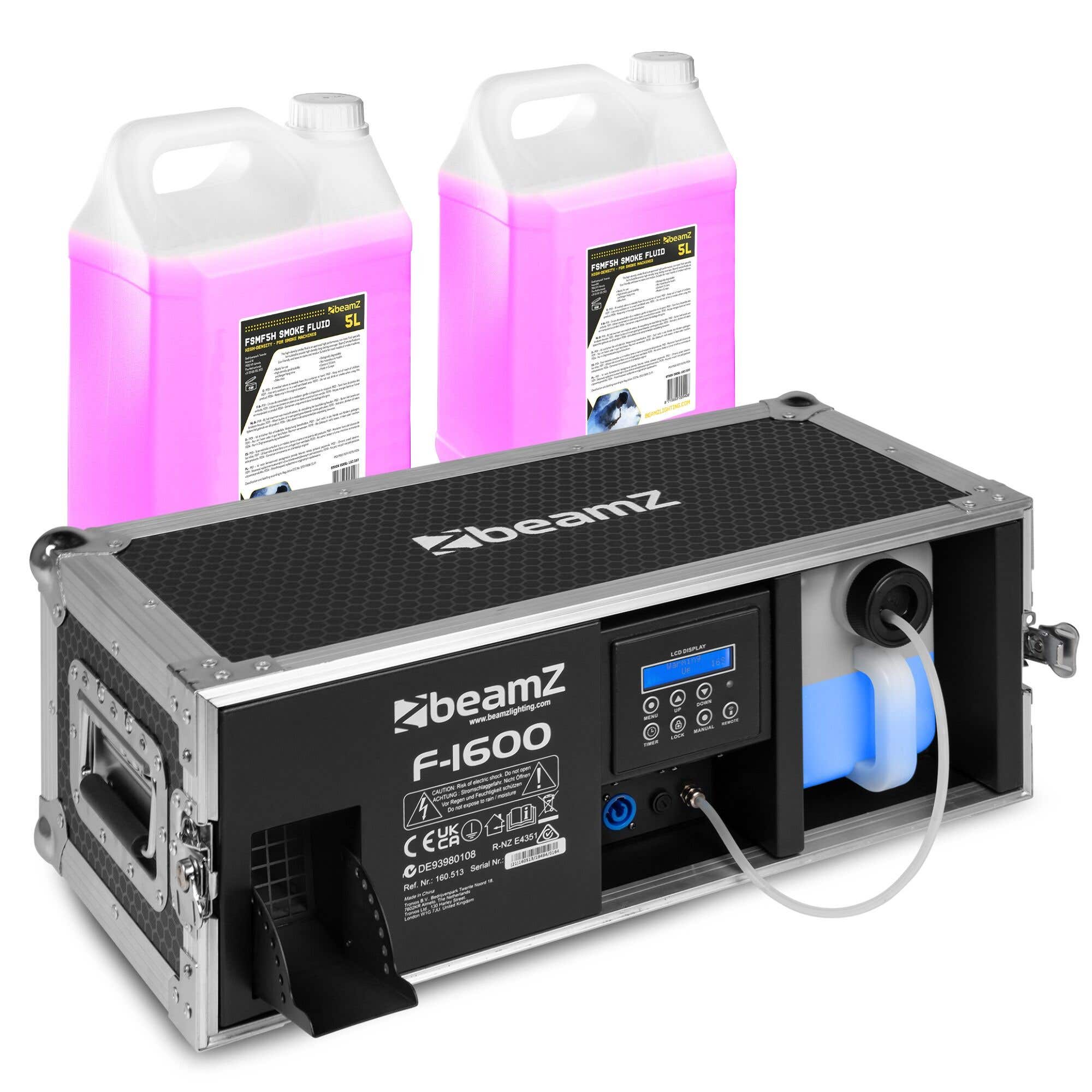 BeamZ F1600 Pro Fazer 1600W im Flightcase - Inkl. 10L Nebelfluid