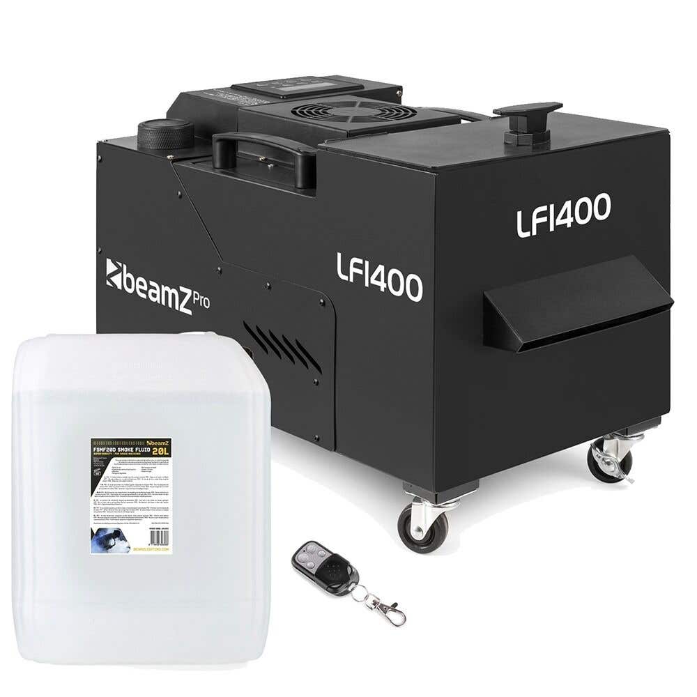 BeamZ Professional LF1400 – Bodennebelmaschine inkl. 20L Nebelfluid  – Ultraschall Low Fogger 1400W