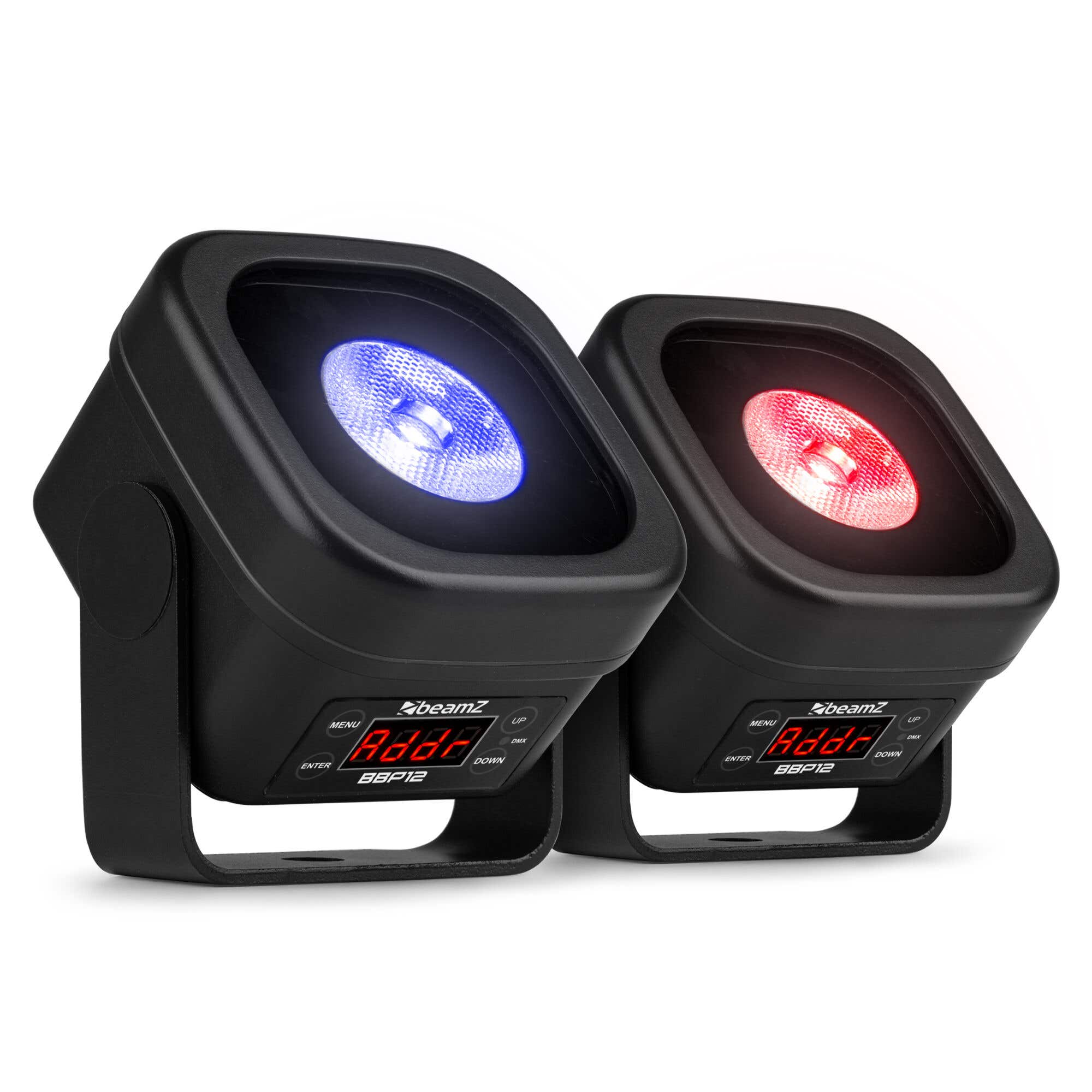 BeamZ BBP12 Akku Uplight Mini - 2x 12W RGBAL LED - IP65 wasserdicht - WDMX - Inkl. Fernbedienung