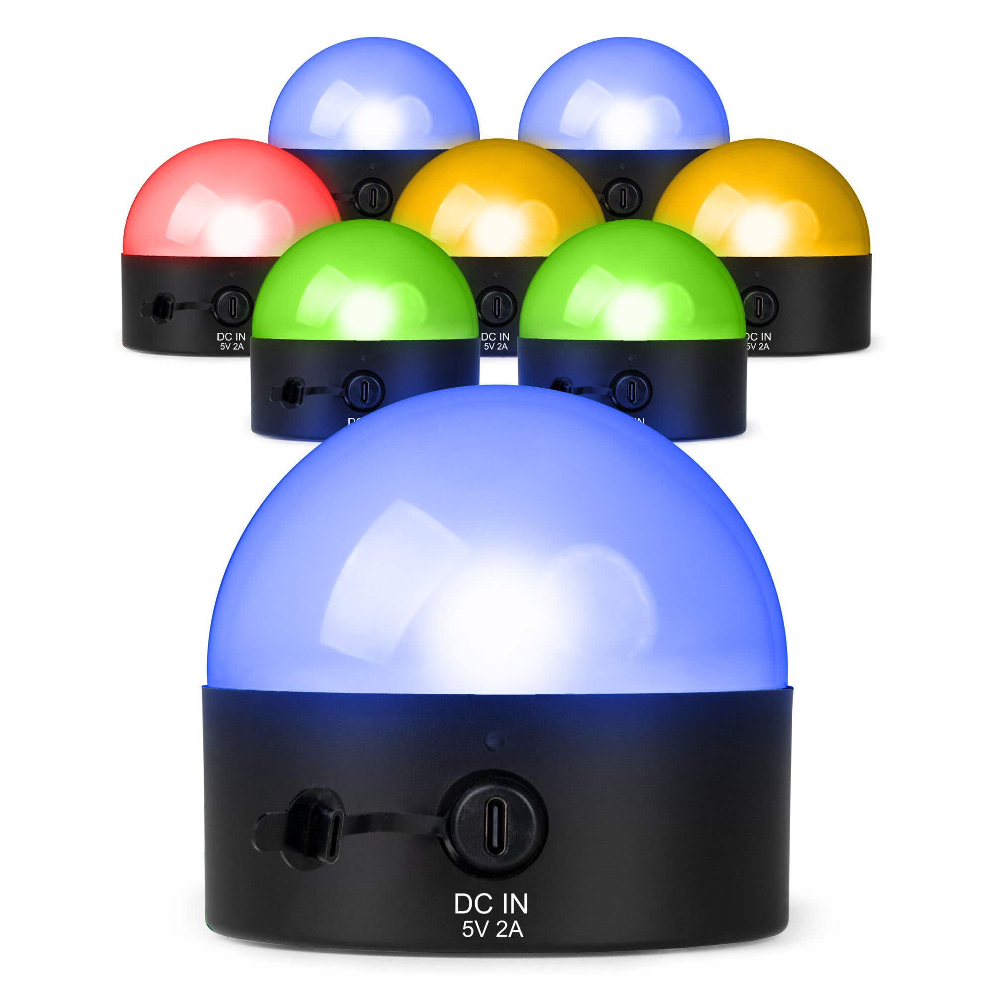 BeamZ BTL32 Set – Akku-Tischleuchte – Kugellampe mit RGBW LEDs – Magnetische Halterung – 8 Stück