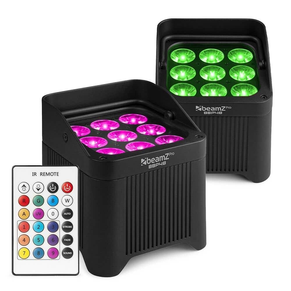 BeamZ Professional BBP48 Akku Uplight Set 2 Stück - IP65 wasserdicht - RGBAW-UV LEDs