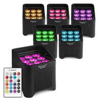 BeamZ Professional BBP48 Akku Uplight Set 6 Stück - IP65 wasserdicht - RGBAW-UV LEDs