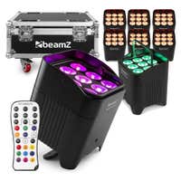 BeamZ Professional BBP59 Uplight Set 8 Stück mit Flightcase - IP65 Wasserdicht - RGBWA-UV