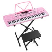 MAX KD61P Keyboard Piano Set – Inkl. Ständer & Bank – 61 Tasten & Akku – Pink