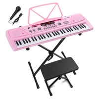 MAX KD61P Keyboard Piano Set – Inkl. Ständer & Bank – 61 Tasten & Akku – Pink