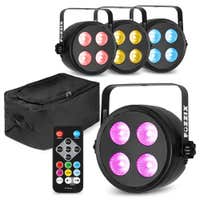 Fuzzix PLF20 Party LED Pars 4er Set im Flightbag - 4x 12W LEDs - Mit DMX & Fernbedienung