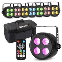 Fuzzix PLF20 Party LED Pars 8er Set im Flightbag - 4x 12W LEDs - Mit DMX & Fernbedienung