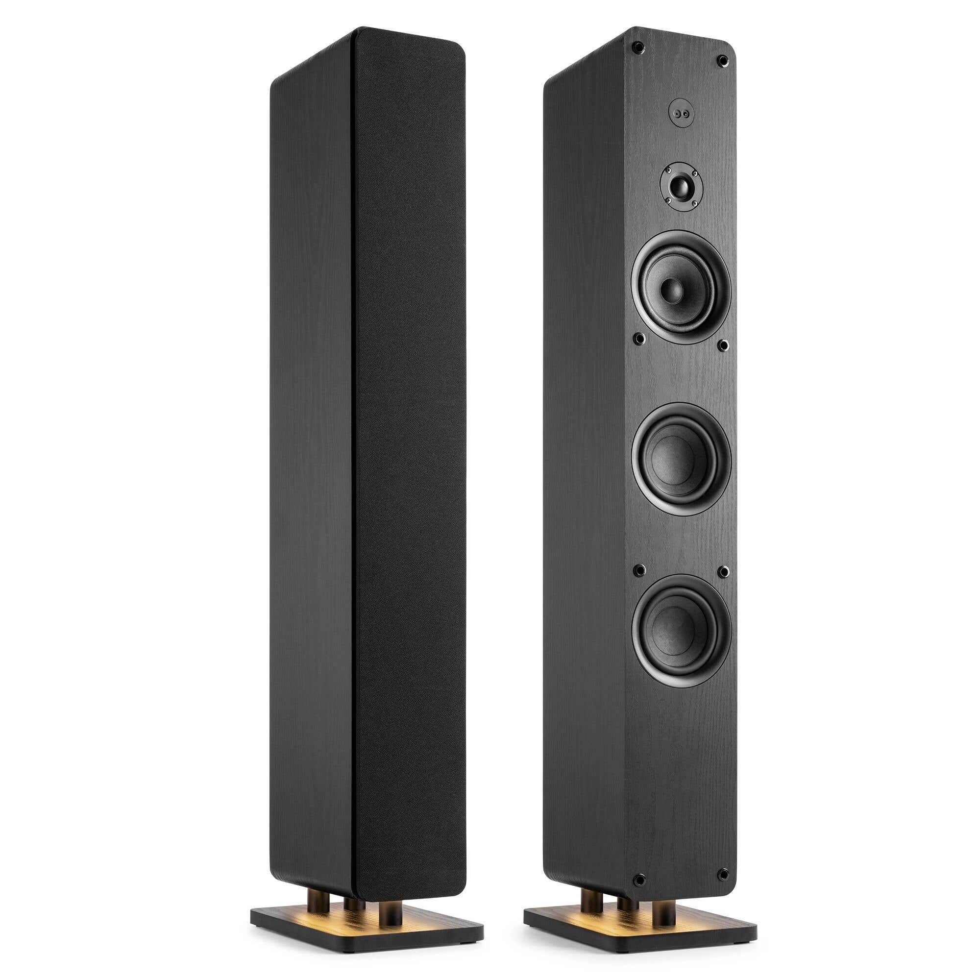 Audizio ARCO Aktive Lautsprecher mit DAB Radio 2er Set – HiFi-Lautsprecher – 320W – Schwarz