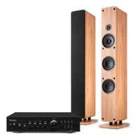 Audizio ARCO Stereoanlage - Heimkinosystem - Standlautsprecher & Verstärker - 320W - Hellbraun