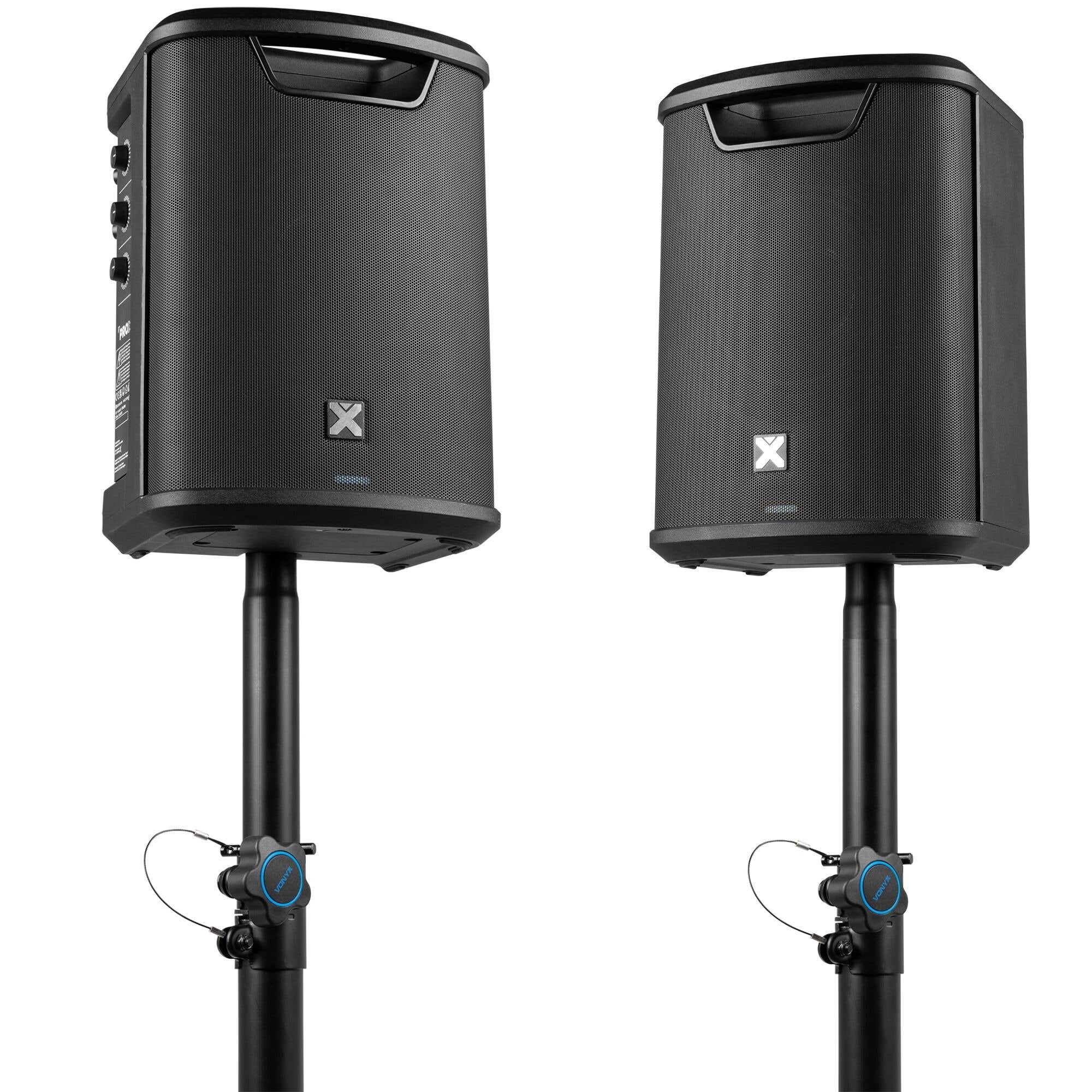 Vonyx PRO X1A PA Anlage mit Stativen - Kabellose Lautsprecher Set - Bluetooth - 500W