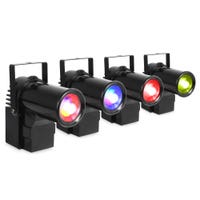 BeamZ Set mit 4 PS10W 4-in-1 10 W DMX Pinspots für u.a. Spiegelkugeln