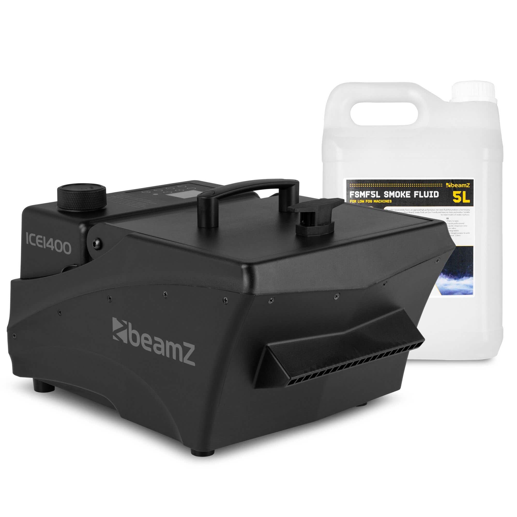 BeamZ ICE1400 Bodennebelmaschine Set - Inkl. 5L Nebelfluid - Funktioniert mit Eis - DMX - 1400 W