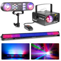 BeamZ Party Licht Set - Discolampe auf Stativ, LED Bar und Nebelmaschine mit Jelly Ball - RGB