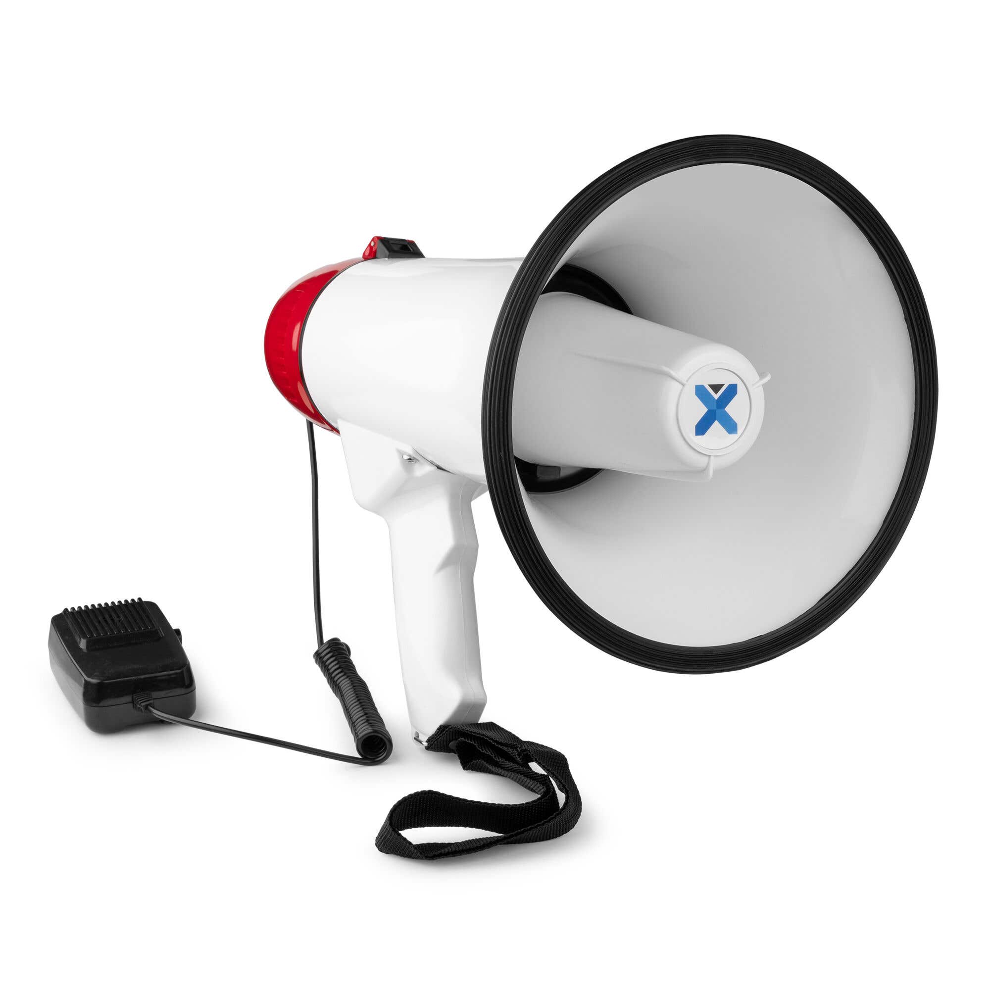 B-Ware - Vonyx MEG045 Megafon mit Sirene – Megafon mit Aufnahmefunktion und Batterie – 1 km Reichweite – 45 W – Weiß