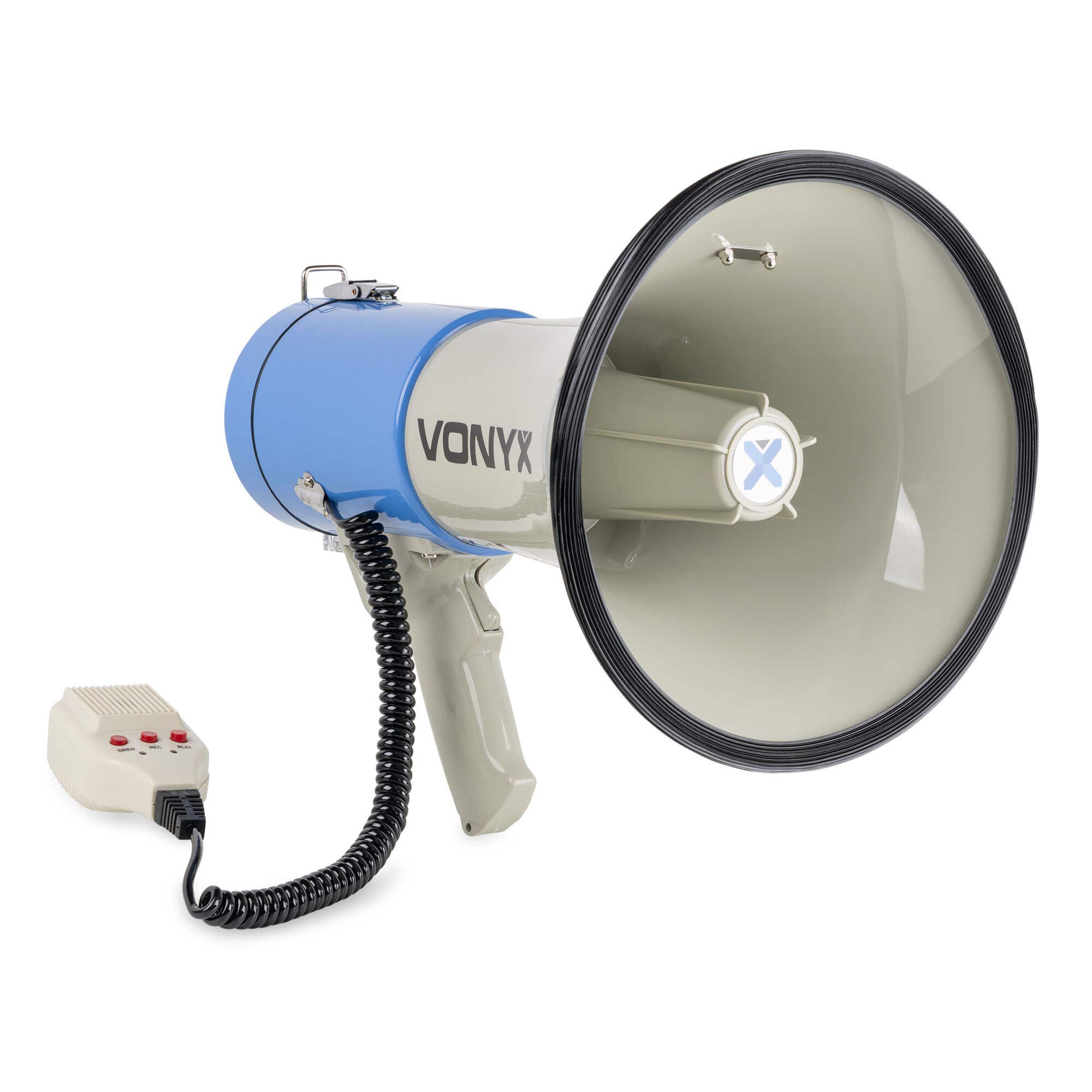 Vonyx MEG060 Megaphon mit USB/SD MP3 Player, Sirene, abnehmbares Mikrofon 60 Watt