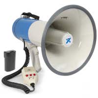 Vonyx MEG065 Megaphon mit Sirene, Aufnahme, MP3, USB/SD, 65 Watt, blau-weiss