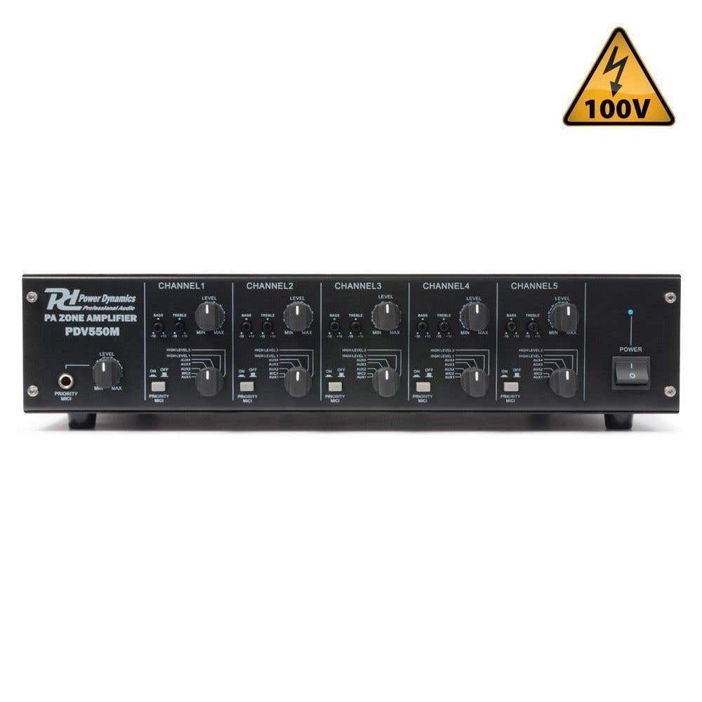 Power Dynamics PDV550M 100 Volt 5-Zonen-Verstärker 5x50 Watt