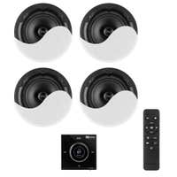 Power Dynamics Powerline B100BSet Einbauverstärker mit 4x 6.5 Zoll Deckenlautsprechern - 4x 25W