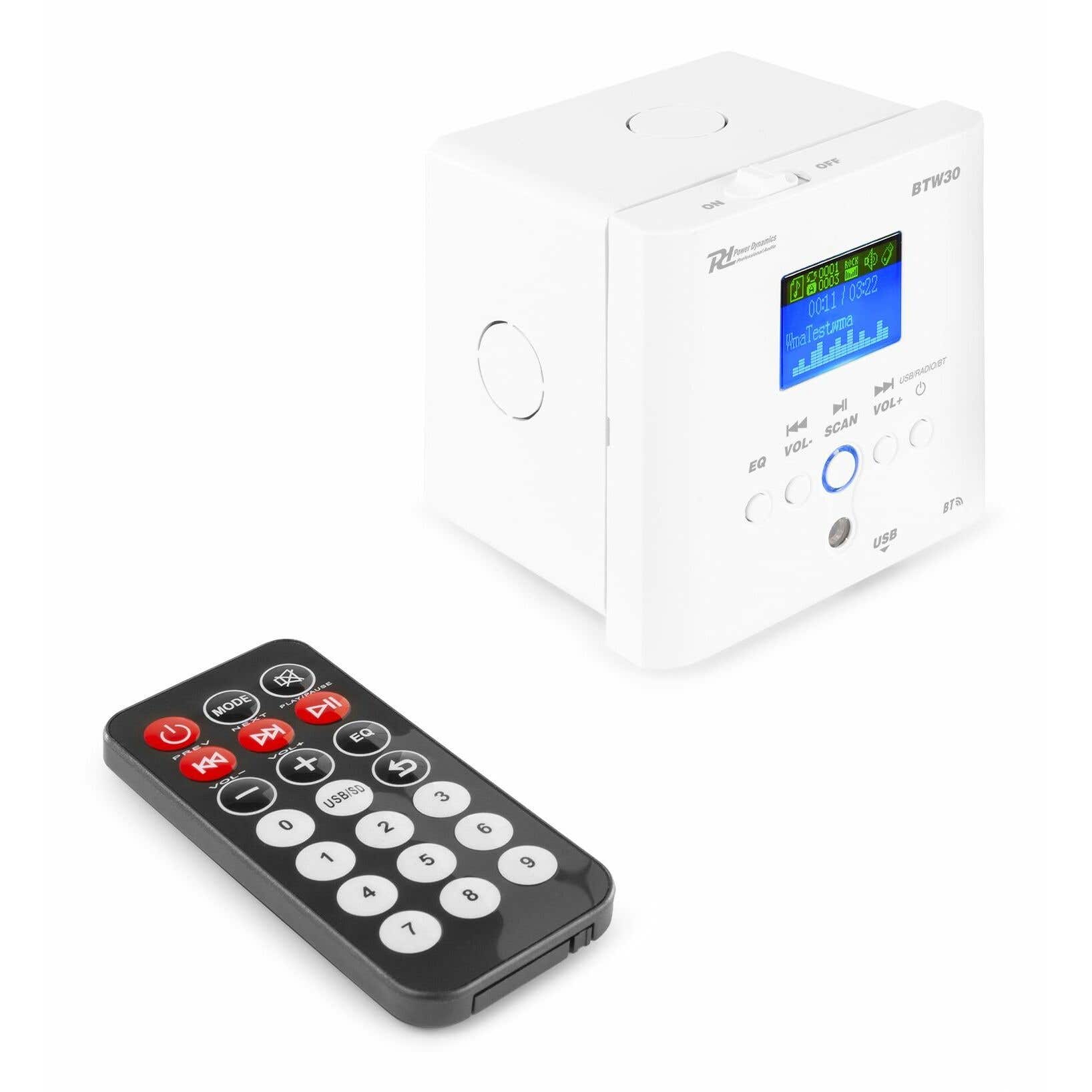 B-Ware - Power Dynamics BTW30 Einbauverstärker mit Bluetooth, Stereo Verstärker für Wandmontage - 30 W