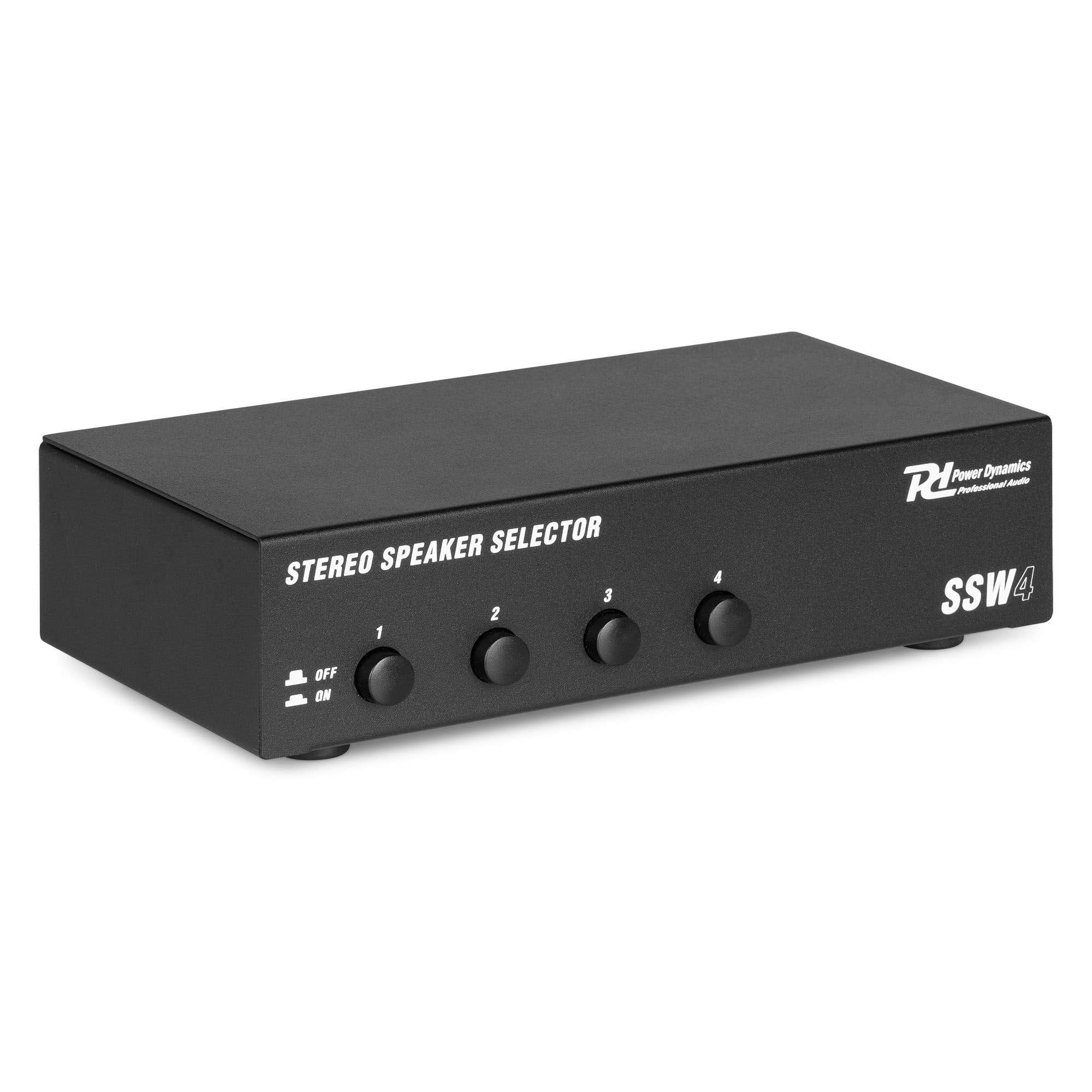 B-Ware - Power Dynamics SSW4 Lautsprecher Umschalter, Switch für 4 Lautsprecher - 100W je Kanal