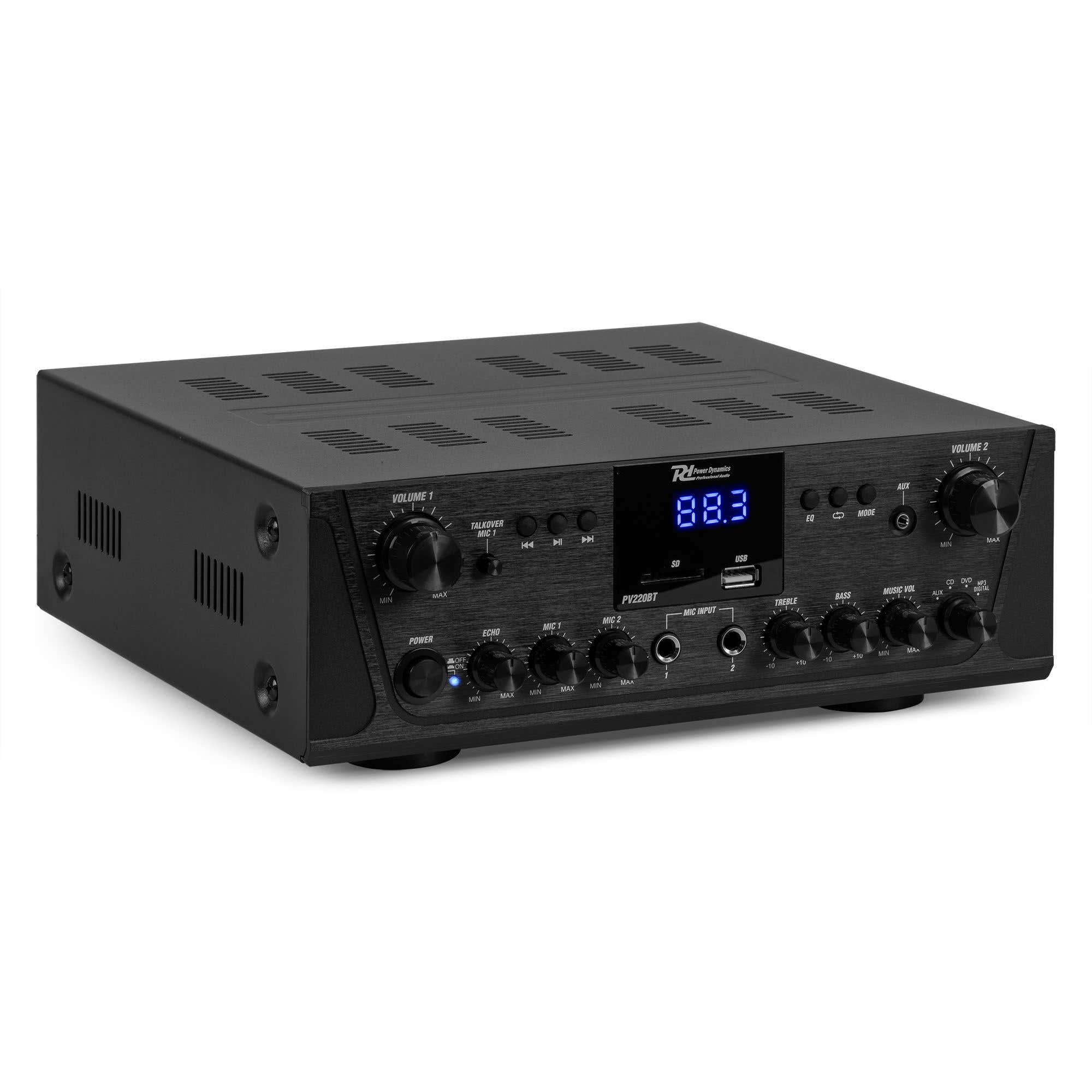 B-Ware - Power Dynamics PV220BT, 2-Zonen-Bluetooth-Verstärker – 2x 100 Watt