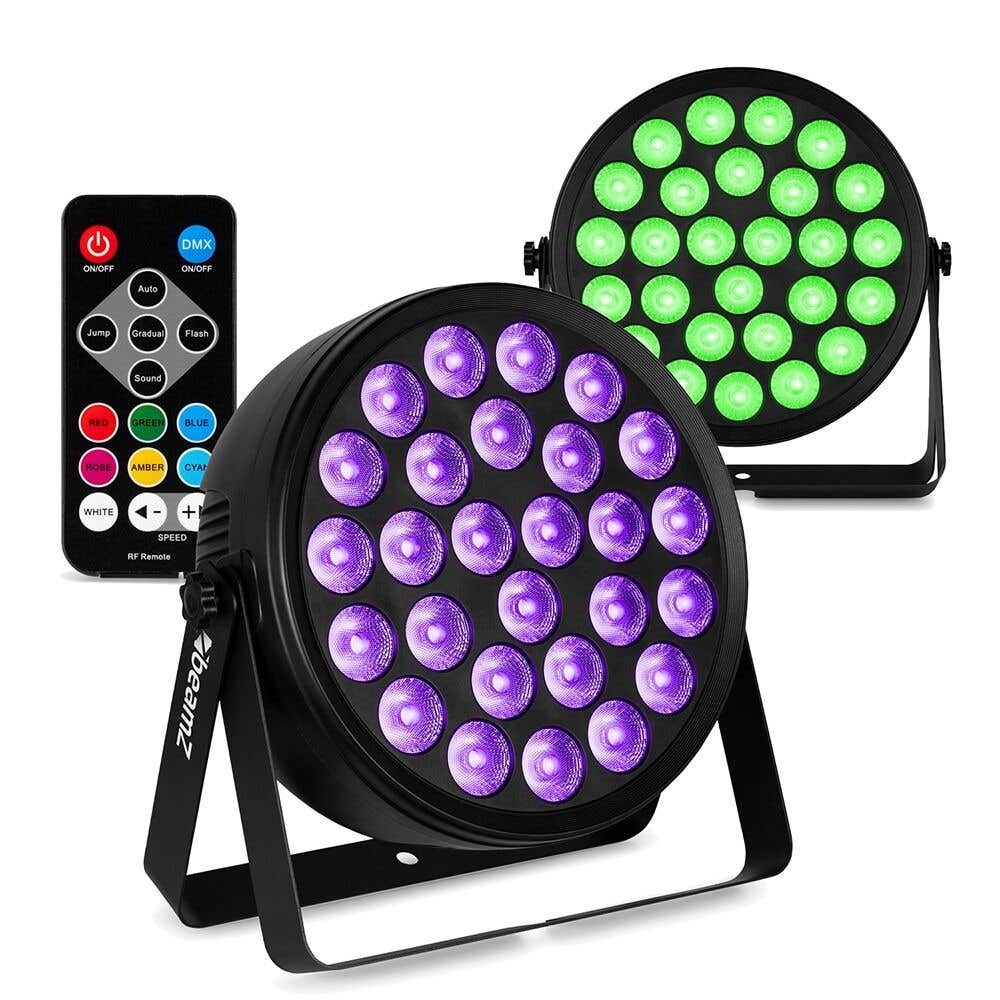 BeamZ BCC260 LED PAR 2er Set - PAR Scheinwerfer mit 27x 6W LEDs - Blacklight & Fernbedienung