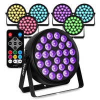 BeamZ BCC260 LED PAR 8er Set - PAR Scheinwerfer mit 27x 6W LEDs - Blacklight & Fernbedienung