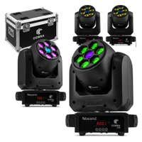 BeamZ Cobra 160 LED Spot Moving Head Set – 4er Set mit Flightcase – Spot Moving Heads – RGBW