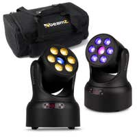 BeamZ NOVA68G-BK Moving Head Set mit Tasche - 2x Wash Moving Heads mit Gobos - RGBW LEDs - Schwarz