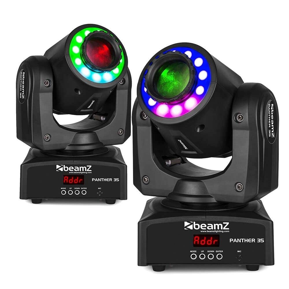 BeamZ Panther 35 2er Set Moving Head mit RGB LED Ring - 35W LED