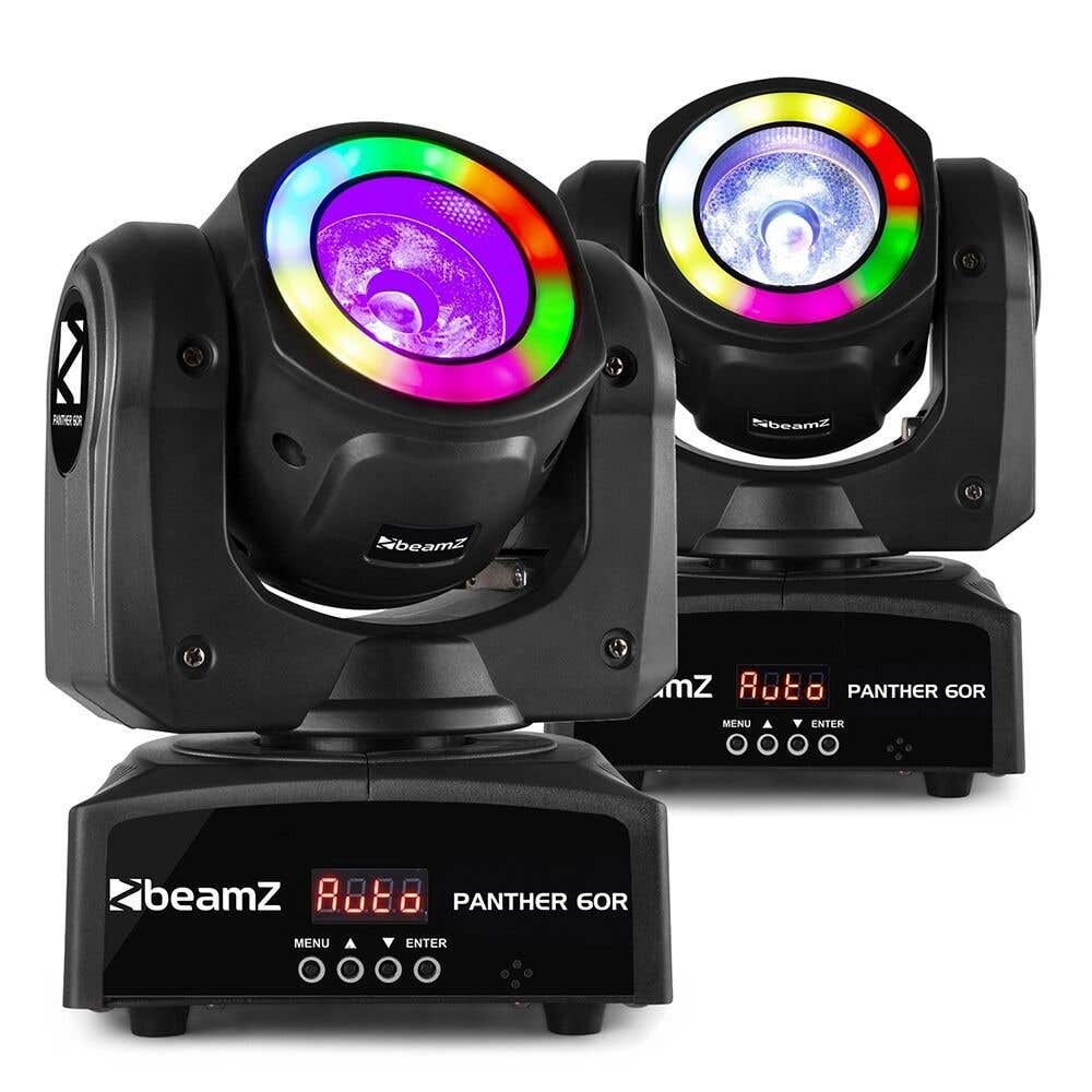BeamZ Panther 60R 2er Set LED Beam Moving Heads mit LED Ring - 60W