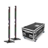 BeamZ Pro Set mit 4 DOTBAR BAT1 LED Bars im Flightcase - Baseplates - IP65 - Pixel Control - RGBW