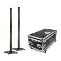 BeamZ Pro Set mit 4 DOTBAR CYC1 LED Bars im Flightcase mit Baseplates - 144 RGB LEDs - IP65