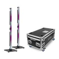 BeamZ Pro Set mit 4 DOTBAR PIX1 LED Bars im Flightcase mit Baseplates - Outdoor SMD LED Bar - RGBW