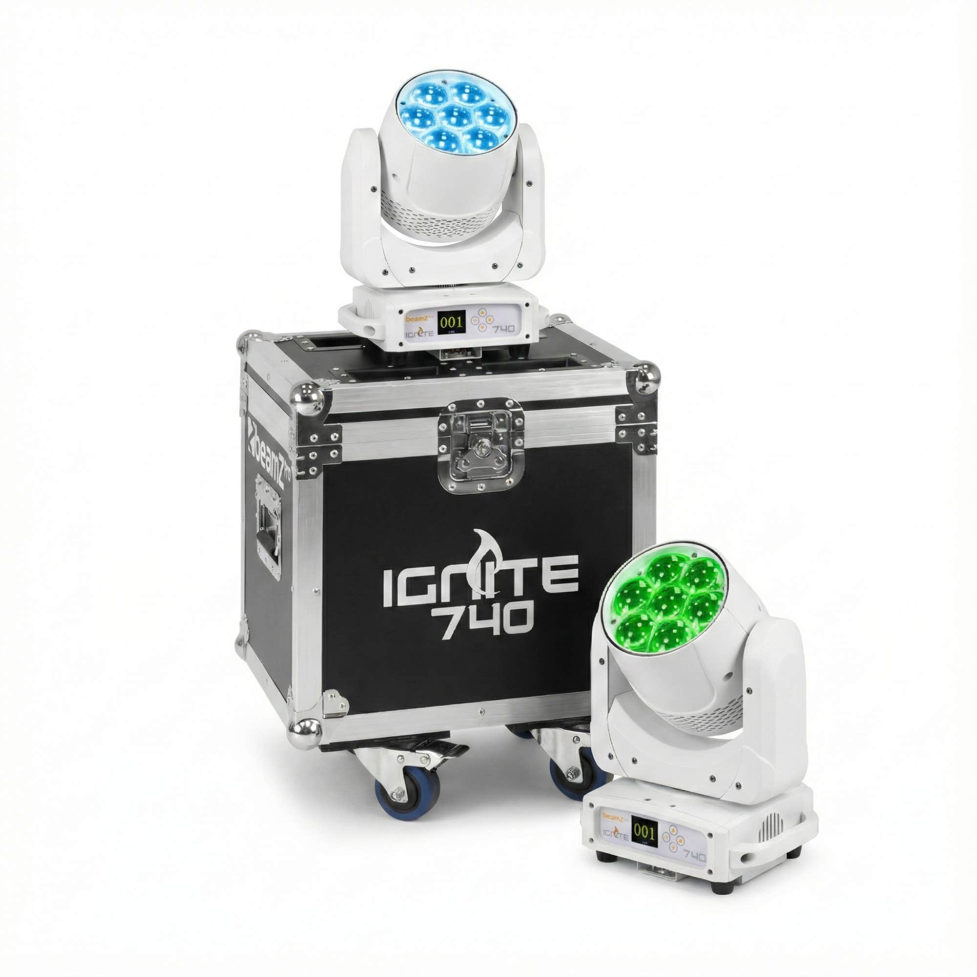 BeamZ Professional IGNITE740WH Wash Moving Head 2er Set – Inklusive Flightcase – RGBW